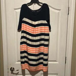 Soprano Blue and Orange Sleeveless Midi Dress